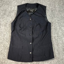 Delta Collection Women's Black V-Neck Button Front Vest US Size 12