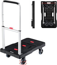 Folding Hand Truck Platform Truck 330 Lbs Heavy Duty Dolly Cart with Wheels, Ful
