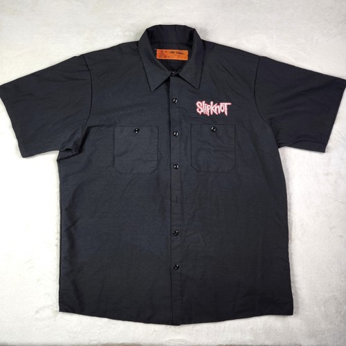 Camisa de Trabajo Vintage Slipknot Red Kap Camisa Abotonada Negra Para Hombres XL Hecha en EE. UU. - Imagen 2 de 9