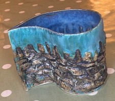 Vintage Kath Bonson Dry Stone Wall Inspired small Vase, South Pennines