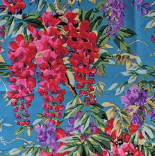 Kaffe Fassett Fabric Wisteria Teal Philip Jacobs Quilters Cotton OVER HALF YARD