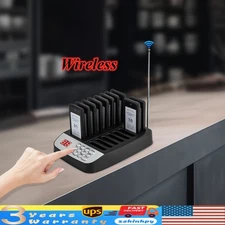 Wireless Restaurant Pager Guest Paging System 10 Beepers Queuing Calling Pagers