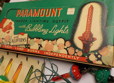 Vintage PARAMOUNT Bubbling Christmas Tree Lights w/ Original Box & Extra Bulbs