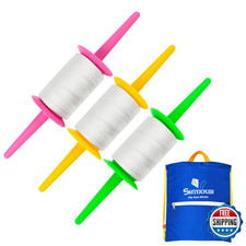 Simxkai Kite Spool Reel Winder Grip String Handle 600ft Twisted Line 3 Pack Pink