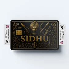 Sidhu Credit Card Sticker | Gold Design Card Skin | Matte Vinyl Debit Card Wrap