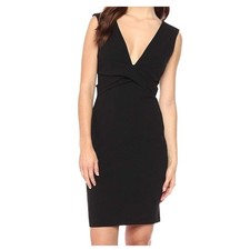 Bebe Little Black Dress with Plunging Deep V Neckline black 4 NWT