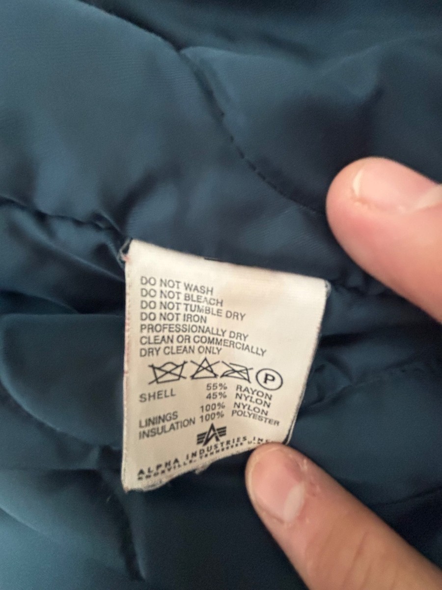 Alpha Industries Jacket Navy Blue Full Zip Collared Size 44 Made