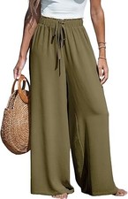 Cupshe Women's Summer Lovin Drawstring Wide-Leg Pants - Olive Green