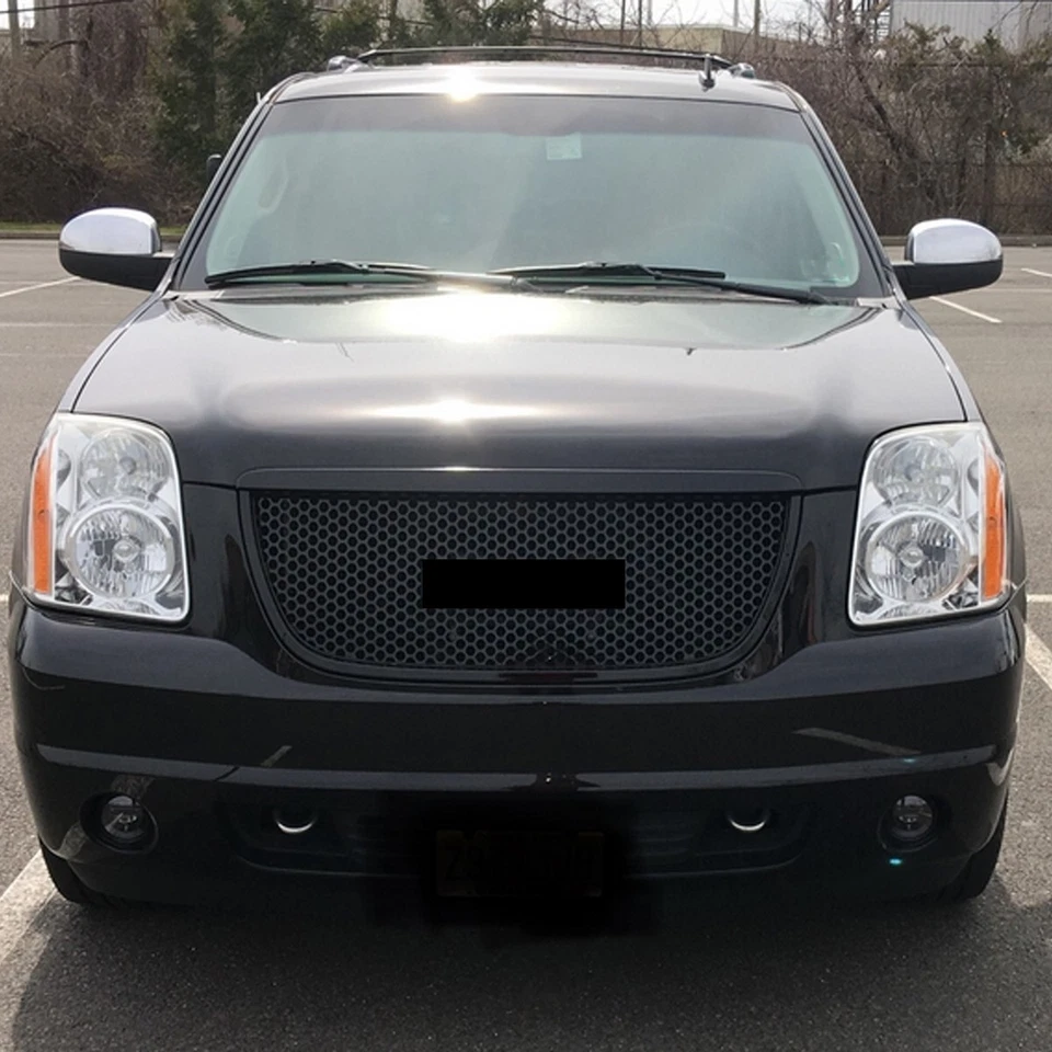 ABS For 07-14 GMC Yukon Denali Front Grille Upper Hood Panel Molding Trim Black Foto 2 de 4