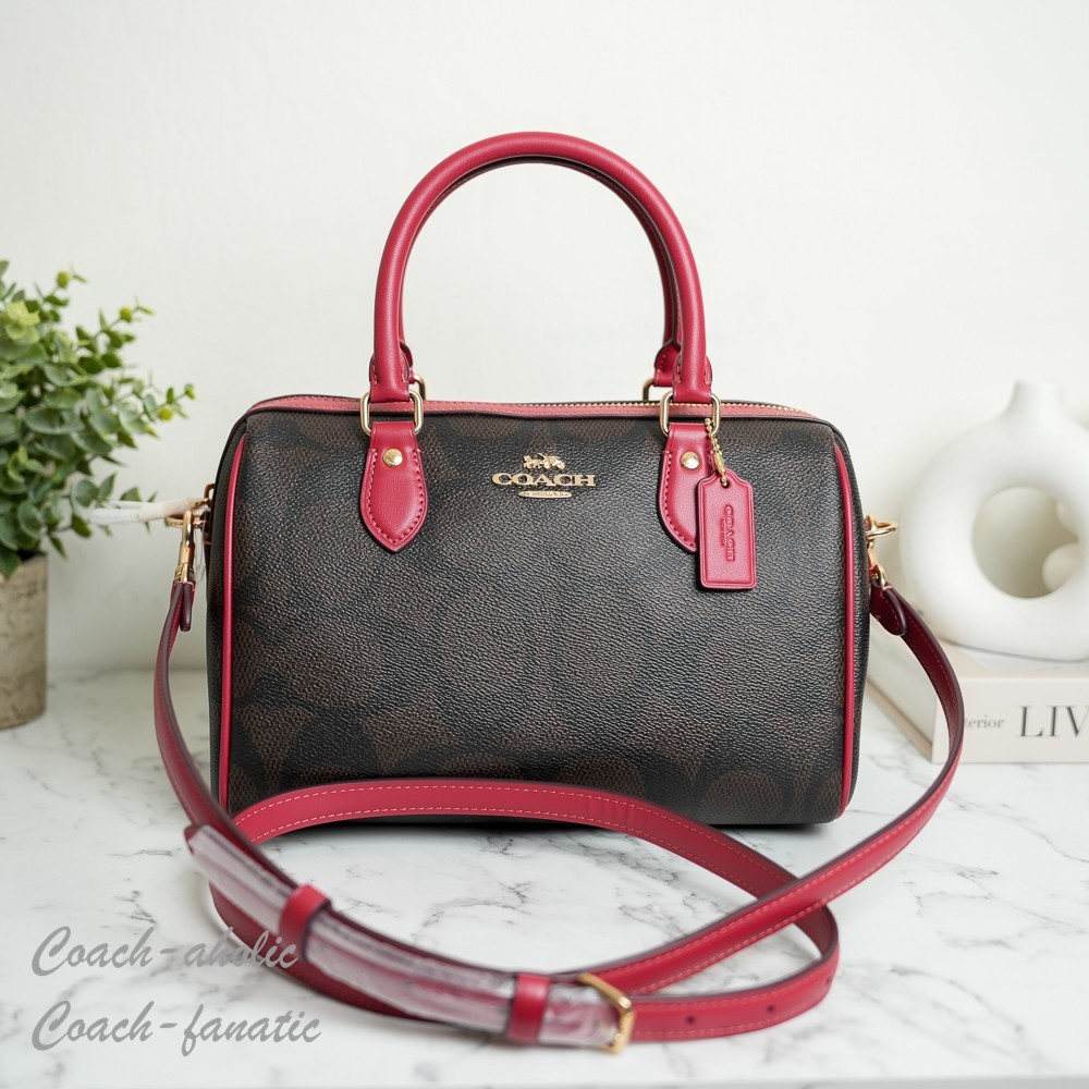 ◎darn1212◎【￼COACH】海外品 ハンドバッグ COACH CCD76 Rowan Satchel Bag In Maxi Signature Canvas & Leather