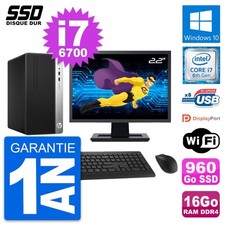 PC Tour HP 400 G4 MT Ecran 22" Intel i7-6700 RAM 16Go SSD 960Go Windows 10 Wifi