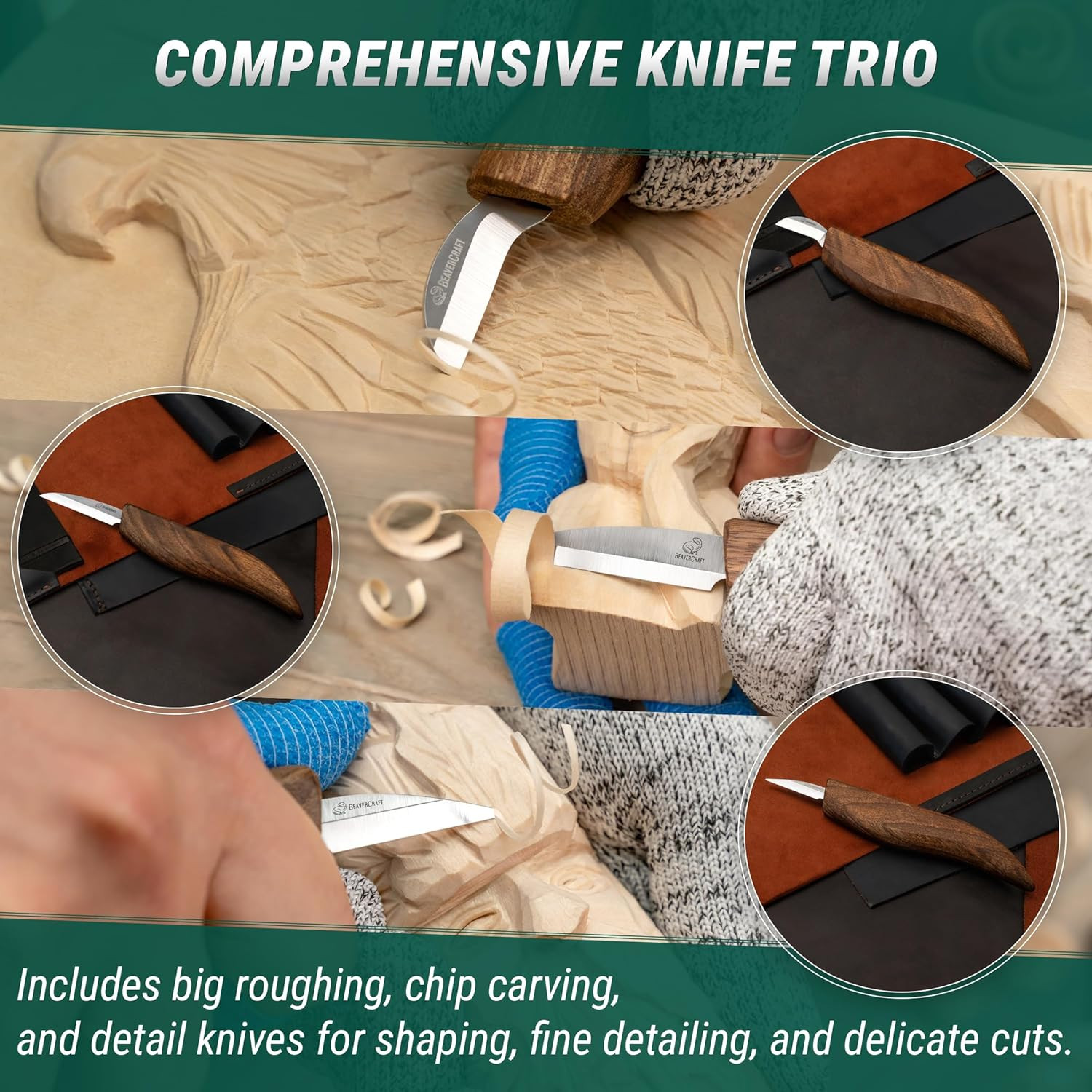 Kit Intaglio Legno 28 Pezzi Con Coltelli, Scalpelli, Blocchi Di Legno, Guanti E Pietra Per Affilare, Per Principianti E Hobbisti