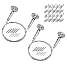 2 Pack 6.5 ft Stainless Steel Suspension Hanger Cable Adjustable Wire