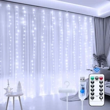 300 LED Curtain Fairy Lights USB String Light With Remote Xmas Party Wedding