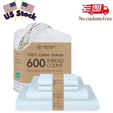 100 Cotton Sheets for Full Size Bed - 600 Thread Count Full Bed Sheets Set