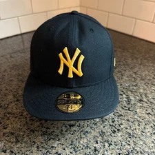 New York Yankees Hat New Era 59FIFTY Men's 7 5/8 Black 100% Wool