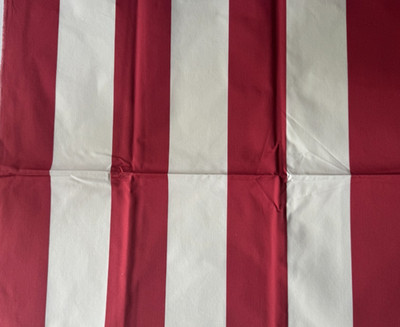 Brunschwig & Fils Robec Stripe Red  Designer Fabric Remnant 24''x24''