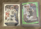 Drake Maye 2 Refractor Cards - #165 Neon Green Pulsar - #8 No Huddle Disco