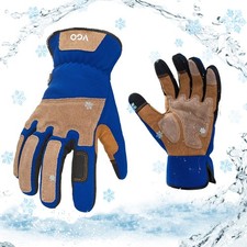 Vgo 1Pair 32 F Lined Touchscreen Waterproof Winter Work Gloves SL7475FLWP