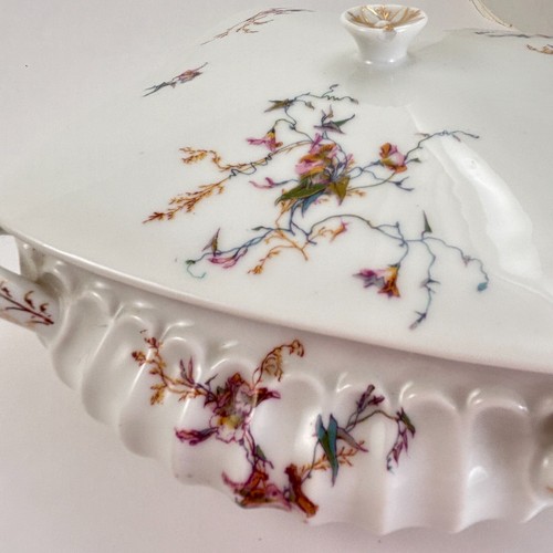 VTG Limoges France Haviland Fleur Saxe Covered Round Dish Square lid, late 1800s - Picture 2 of 14