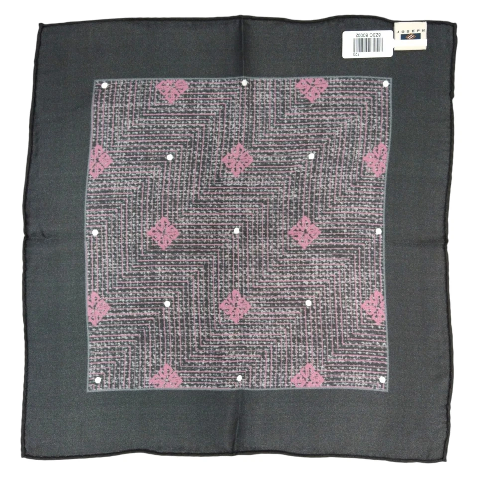 JOSEPH ABBOUD Pañuelo Cuadrado de Bolsillo de Seda para Hombres Negro Rojo Estampado 13" Foto 3 de 4
