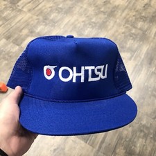 Vintage Ohtsu Tires Mesh Adjustable Snapback Trucker Hat Cap Otto