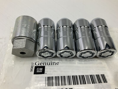 GM 85105307 Chrome Wheel Lock Set Kit For 2007-2023 GMC Sierra 1500 2500 3500 HD