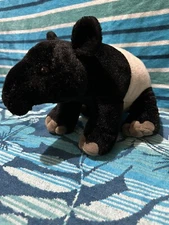 Wild Republic Malayan Tapir Plush Stuffed Animal  12” Black & Gray