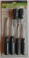 NEW SEALED PITTSBURGH SIX PIECE SCREWDRIVER SET PHILLIPS & FLAT HEAD ERGONOMIC