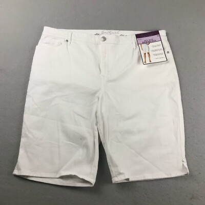 Gloria Vanderbilt Shorts Womens 16 White Denim Mid Rise Bermuda Short NWT