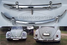 Volkswagen Beetle European Style 1955-1972 Bumpers By Stainless Steel New