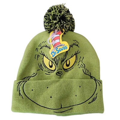 Seuss The Grinch Beanie Cuffed One Size Embroidered