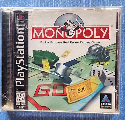 Monopoly (Sony PlayStation 1, 1998) PS1 Complete Black Label. 