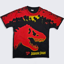 Jurassic Park Vintage 90s AOP All Over Print Movie T-Shirt - Dinosaurs