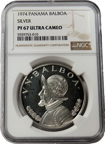 1973年 パナマ バルボア 銀貨 NGC PF67 ULTRA CAMEO 1973年 パナマ
