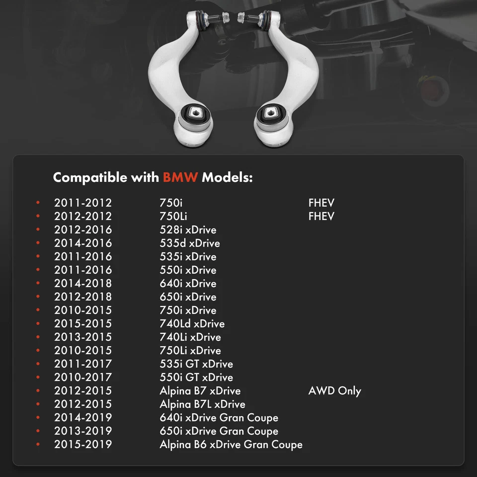 2Pcs Front Lower Forward Control Arm w/ Ball Joint for BMW 535i 650i 750i xDrive - Image 2 of 4