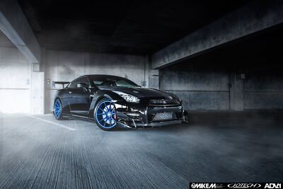 Cars adv1 wheels gallery nissan gtr jotech Desk Mat Stitched