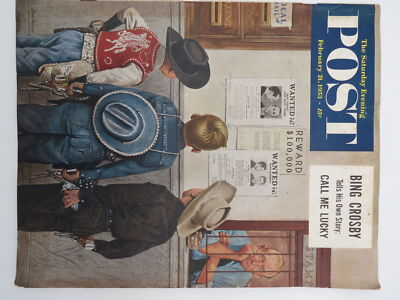 SATURDAY EVENING POST, FEBRUARY 21, 1953 (STEVAN DOHANOS WANTED POSTERS COVER)
