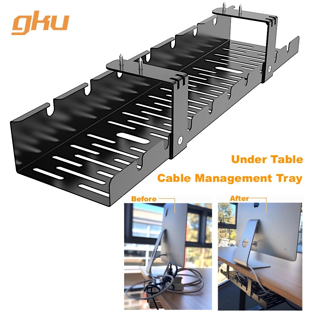 gku™ Under Desk Cable Management Tray Cord Wire Organizer Wire