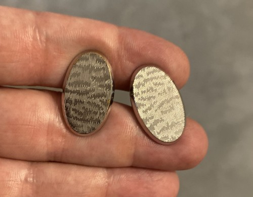 Vintage hickok oval silver color Cufflinks - Afbeelding 1 van 6