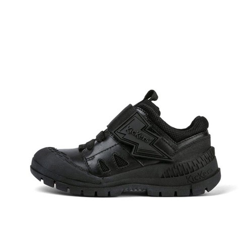 Kickers Trukka Bolt School Shoes in Black Leather (Now Only £29.90) Clearance - Picture 2 of 4