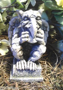 Gargoyle latex mold with plastic backup plaster concrete mould 5"H x 3.
