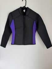 Ronny Full Zip Wet Suit Jacket Purple/Black Womens Large Beachwear Scuba Surfing