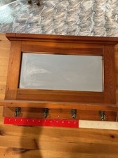 vintage wooden and metal coat rack With Mirror/decorative coat /Key-hangers