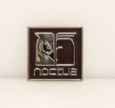 (Lot of 3) NOCTUA 1" Square Metal Self Adhesive Sticker Case OWL Emblem Badge.