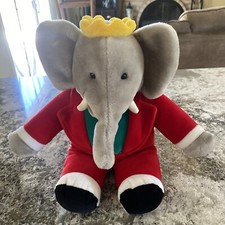 Babar by Gund 1991 Exclusive for Macys Stuffed Plush Elephant 15”-10” sitting