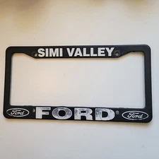 Simi Valley Ford California Black Plastic License Plate Frame Front Or Rear Car