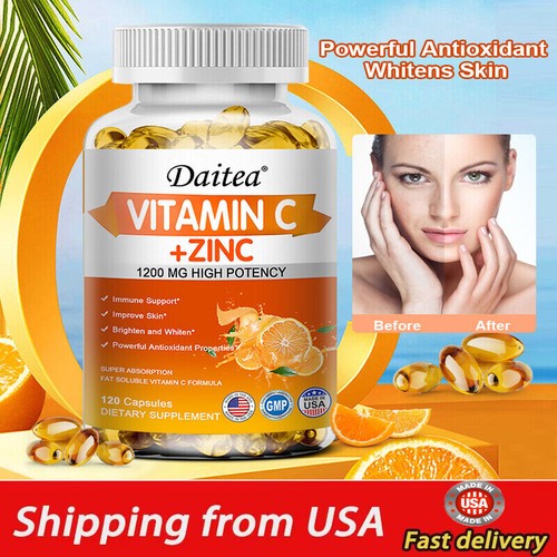 Vitamin C 1200mg - 120 Capsules Support Immune System vitamin C + Zinc - Bild 1 von 12