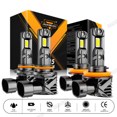 AUXBEAM Canbus 9005 H11 LED Bulbs Headlight High Low Beam for Peterbilt 579 389