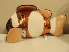 +Adventure Planet Sequinimals Plush Clownfish Sequin Orange/Silver/White 17"